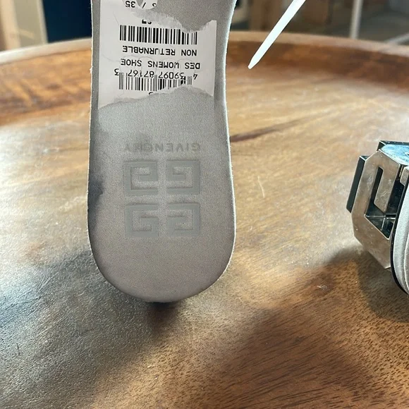 NEW | Givenchy G Cube Silver Embellished Satin Sandal Mule Italian‎ Size 35 - Picture 9 of 15